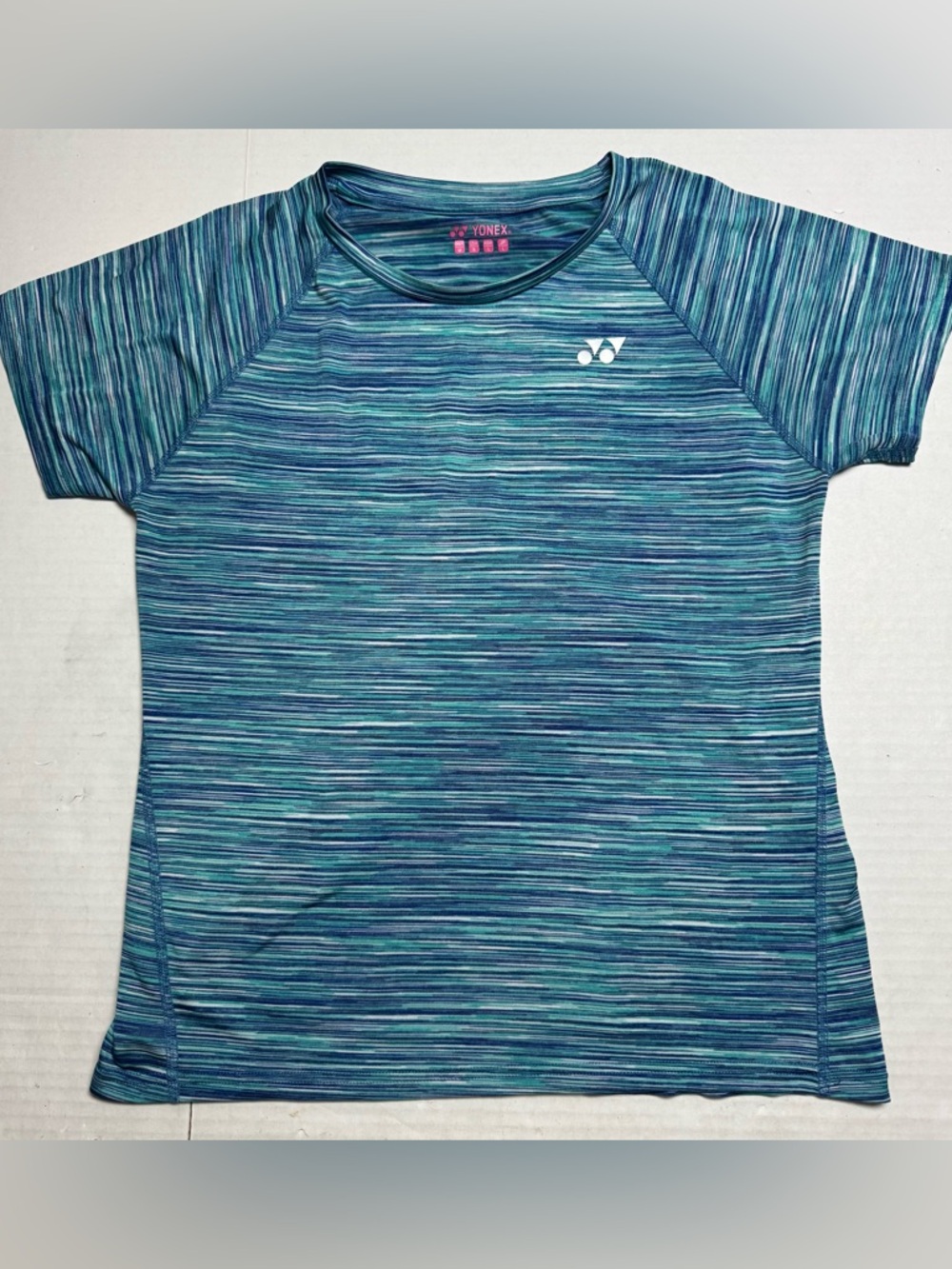 Yonex Ladies Top 16386EX Mint Green Stripe Jersey Tee Size: S (USA), L (Asia)